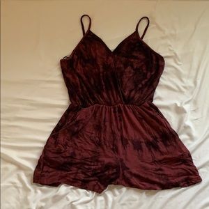 Red and Black Tie-Dye Romper